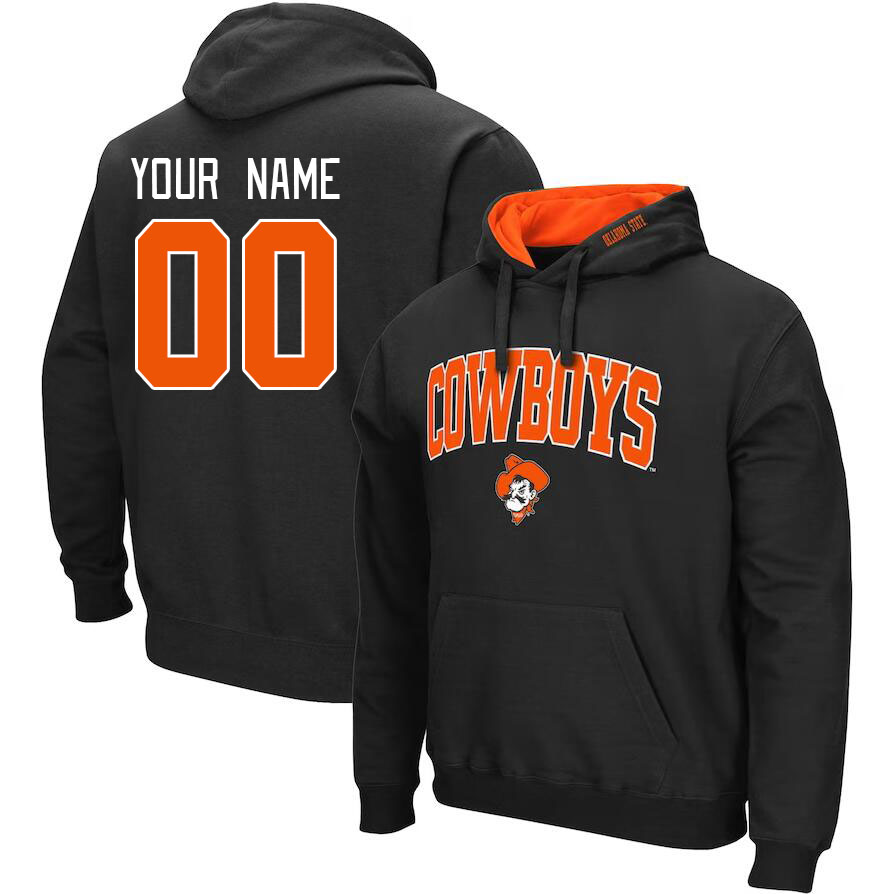 Custom Oklahoma State Cowboys Name And Number College Hoodie-Black - Click Image to Close
